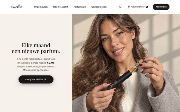 Webshop Smellish op een laptop